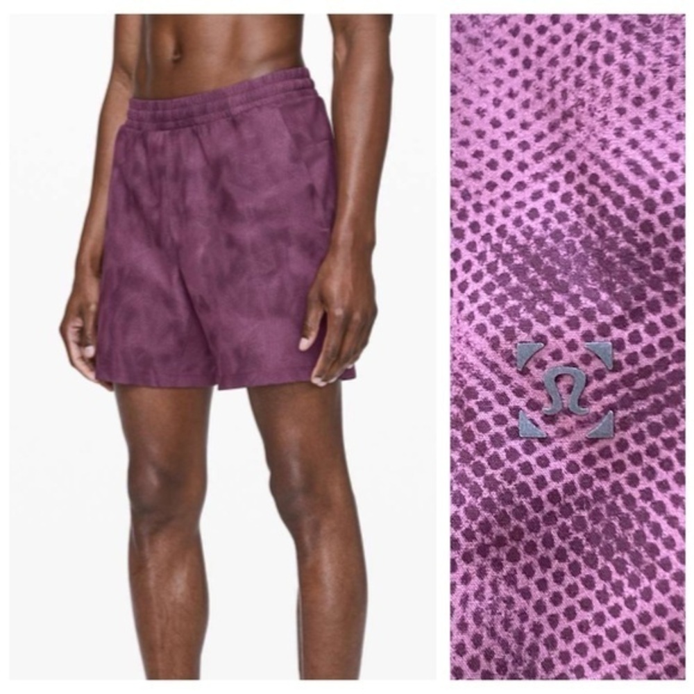 Lululemon Channel Cross 7” Swim Short Shadow Mesh Vintage Plum Multi XL